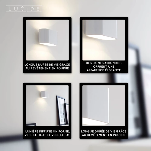 Lucide XERA - Applique murale - 1xG9 - Blanc - USP